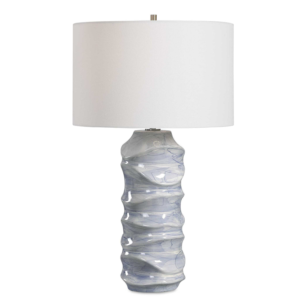 American Home Furniture Uttermost Waves Blue & White Table Lamp