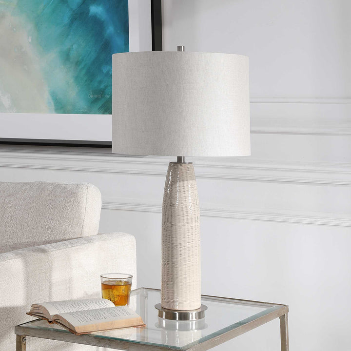 American Home Furniture Uttermost Delgado Light Gray Table Lamp