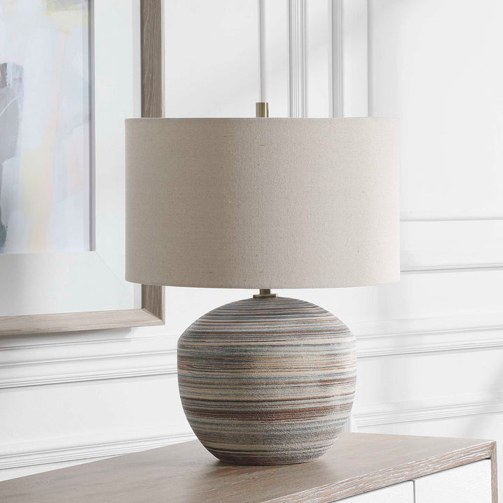 American Home Furniture Uttermost Prospect Striped Accent Lamp
