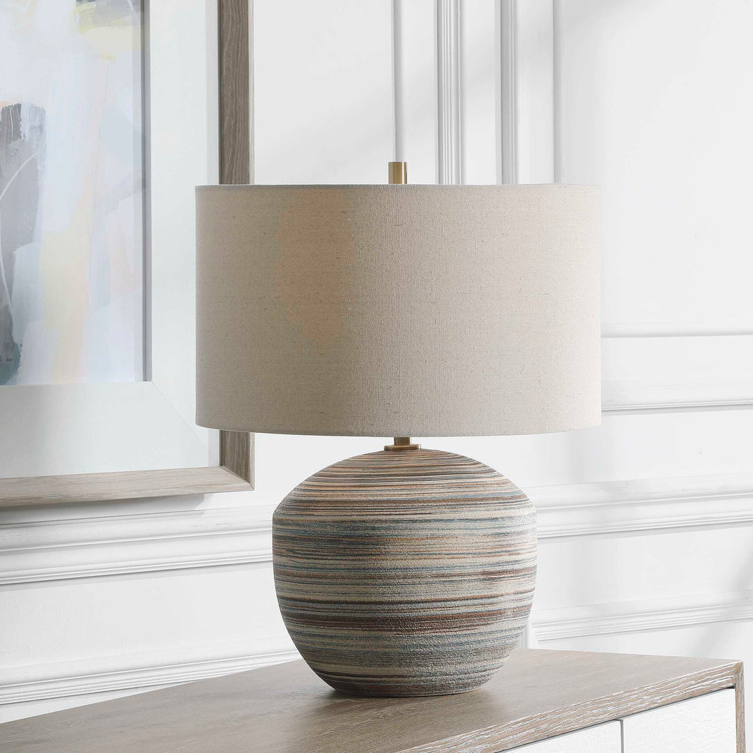 American Home Furniture Uttermost Prospect Striped Accent Lamp
