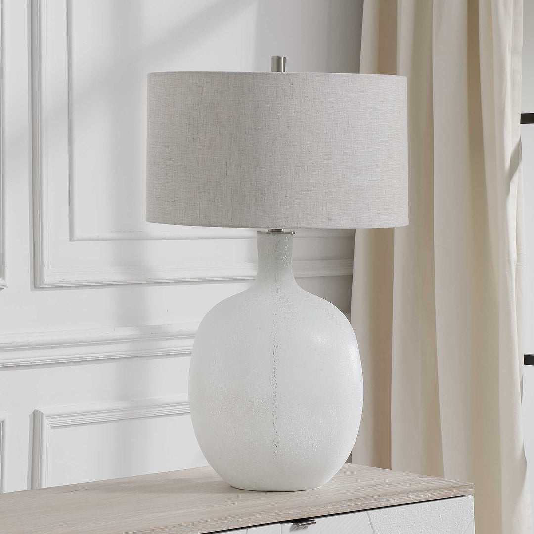 American Home Furniture Uttermost Whiteout Mottled Glass Table Lamp