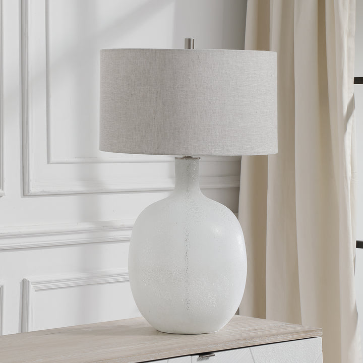 American Home Furniture Uttermost Whiteout Mottled Glass Table Lamp