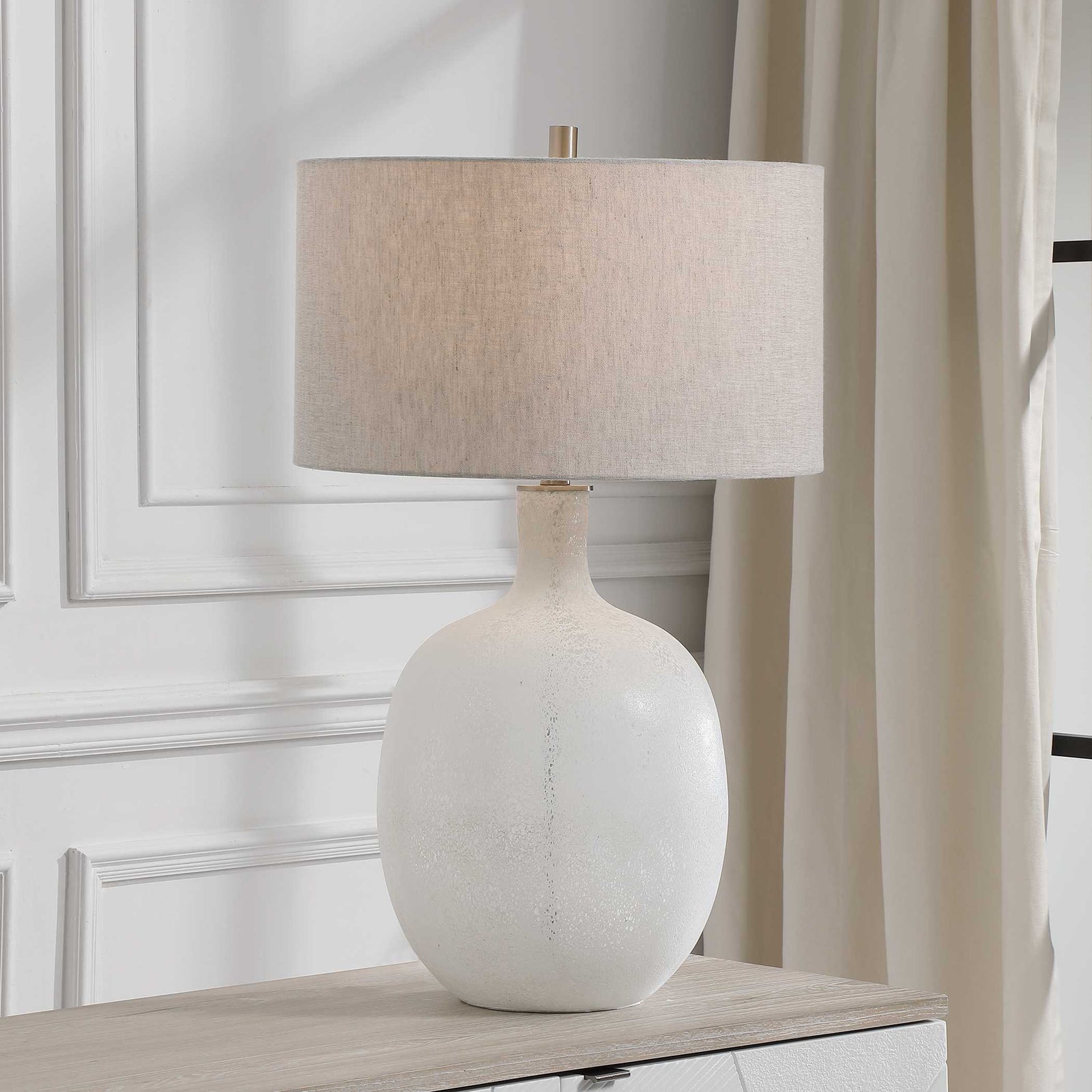 American Home Furniture Uttermost Whiteout Mottled Glass Table Lamp