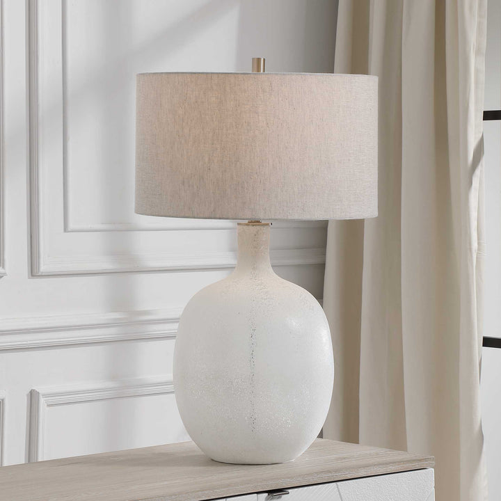 American Home Furniture Uttermost Whiteout Mottled Glass Table Lamp