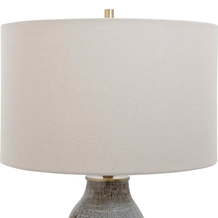 American Home Furniture Uttermost Monacan Gray Textured Table Lamp