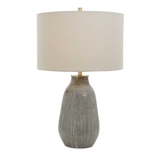 American Home Furniture Uttermost Monacan Gray Textured Table Lamp