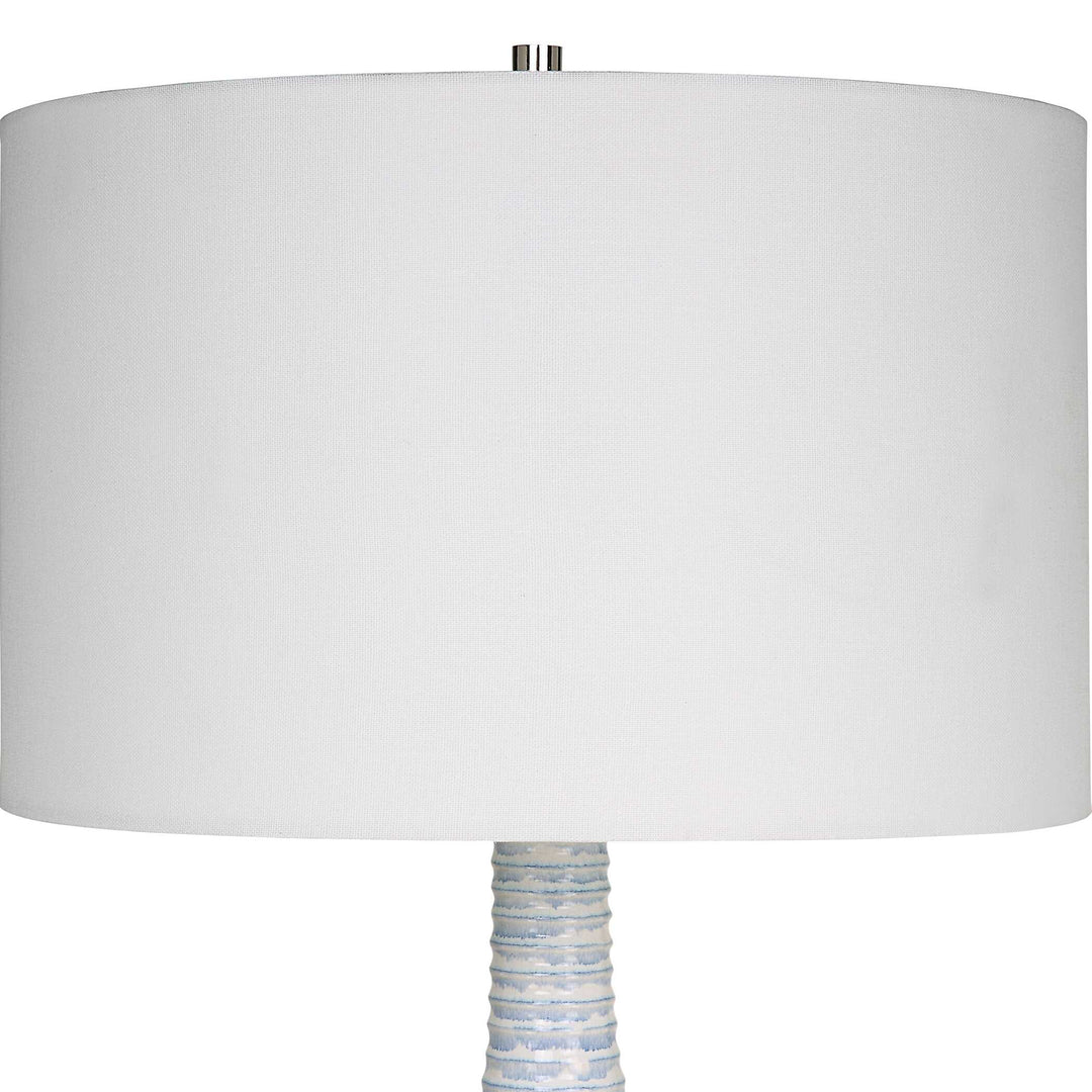 American Home Furniture Uttermost Clariot Ribbed Blue Table Lamp