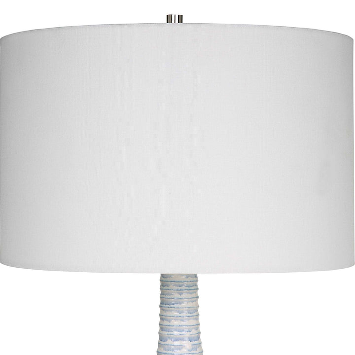 American Home Furniture Uttermost Clariot Ribbed Blue Table Lamp