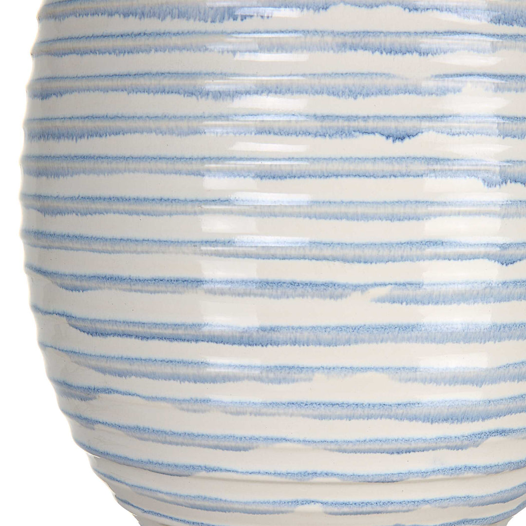 American Home Furniture Uttermost Clariot Ribbed Blue Table Lamp