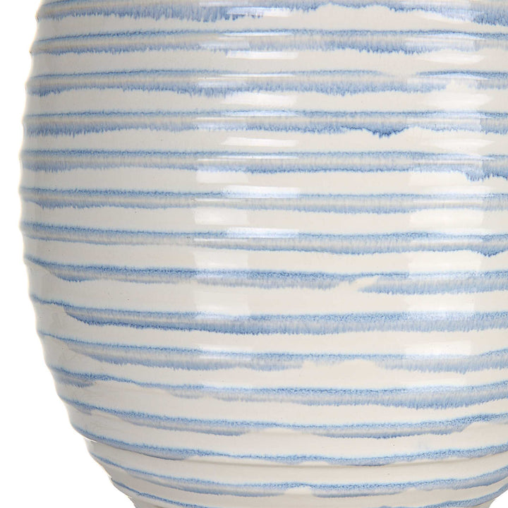 American Home Furniture Uttermost Clariot Ribbed Blue Table Lamp