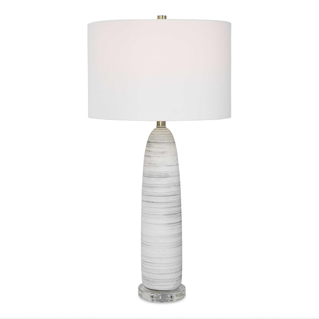 Levadia Matte White Table Lamp - AmericanHomeFurniture