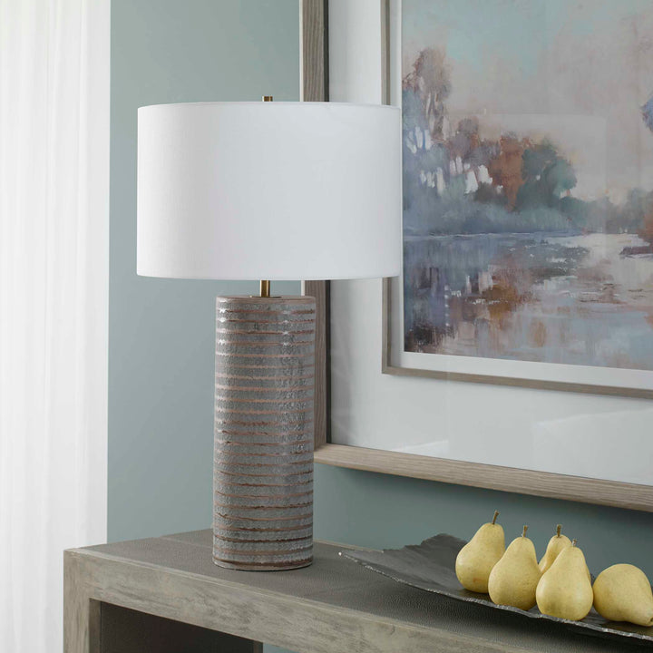 American Home Furniture Uttermost Monolith Gray Table Lamp