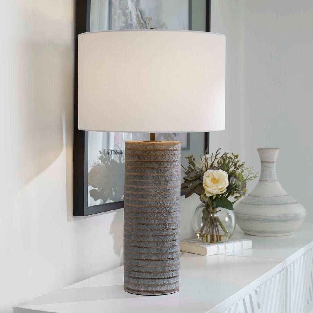 American Home Furniture Uttermost Monolith Gray Table Lamp