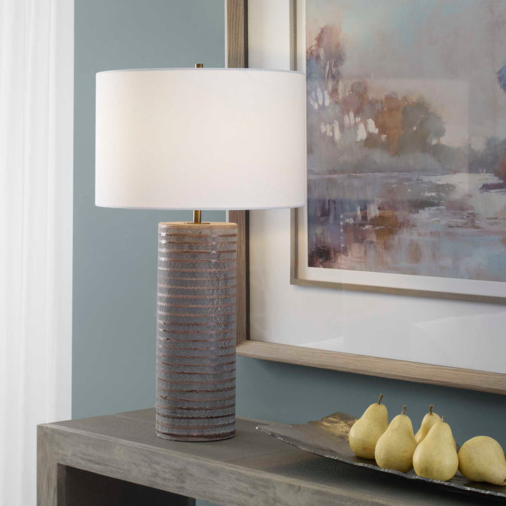 American Home Furniture Uttermost Monolith Gray Table Lamp