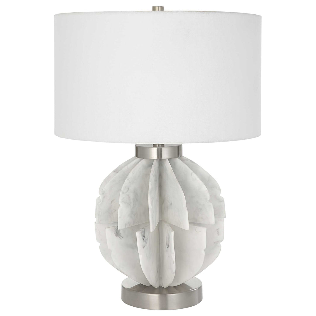 American Home Furniture Uttermost Repetition White Marble Table Lamp
