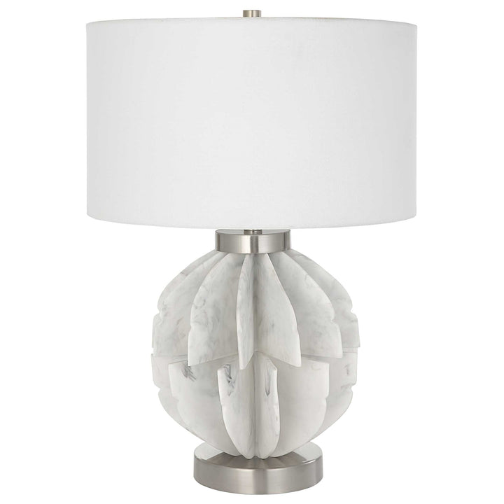 American Home Furniture Uttermost Repetition White Marble Table Lamp