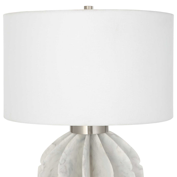 American Home Furniture Uttermost Repetition White Marble Table Lamp