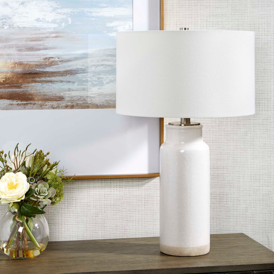 American Home Furniture Uttermost Albany White Farmhouse Table Lamp