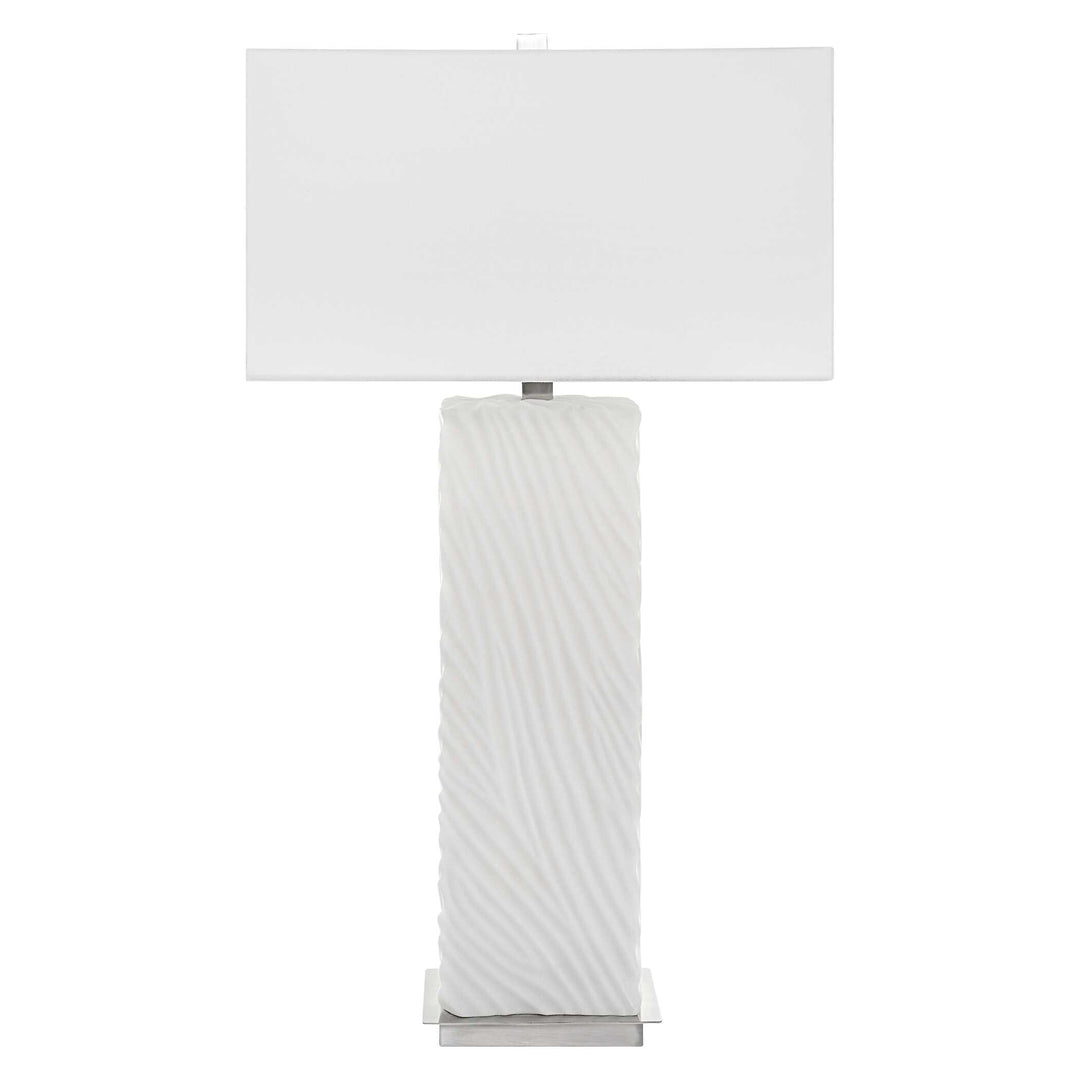 American Home Furniture Uttermost Pillar White Marble Table Lamp