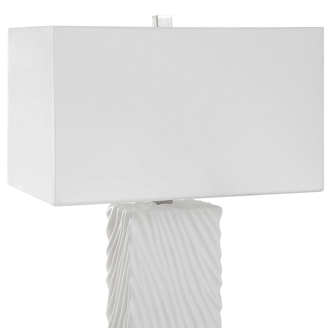 American Home Furniture Uttermost Pillar White Marble Table Lamp