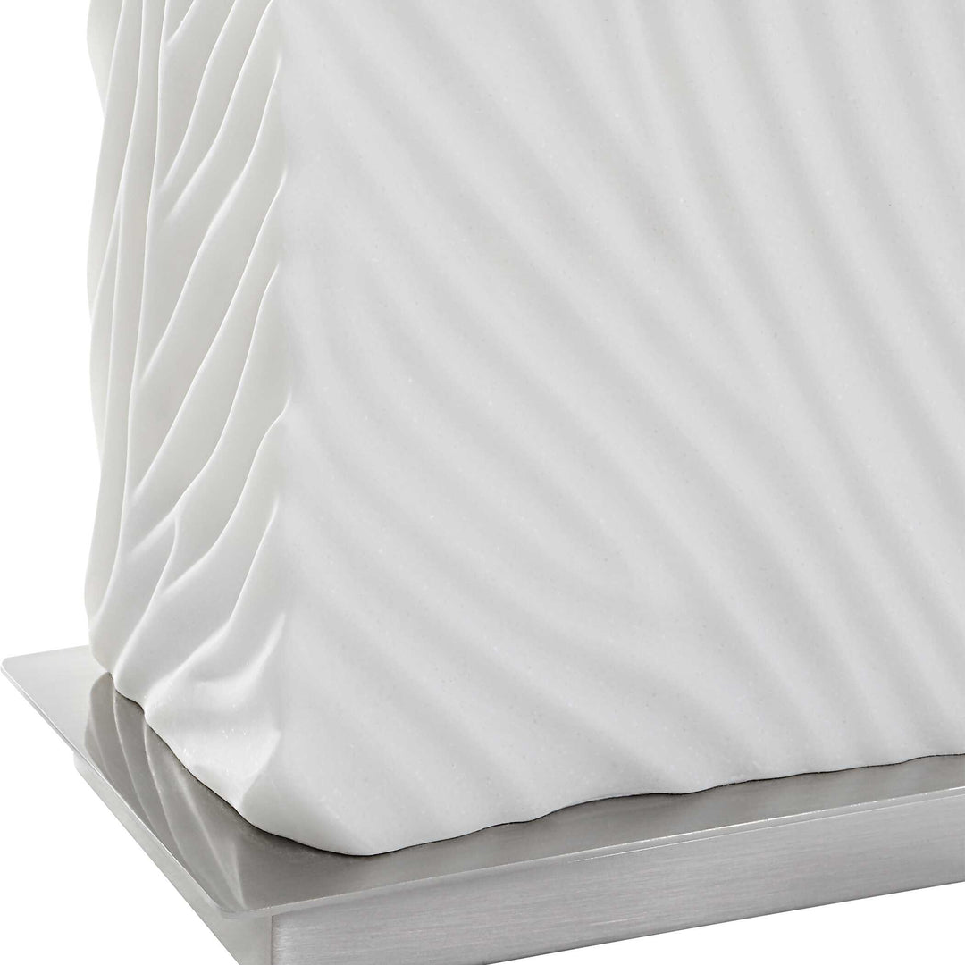 American Home Furniture Uttermost Pillar White Marble Table Lamp