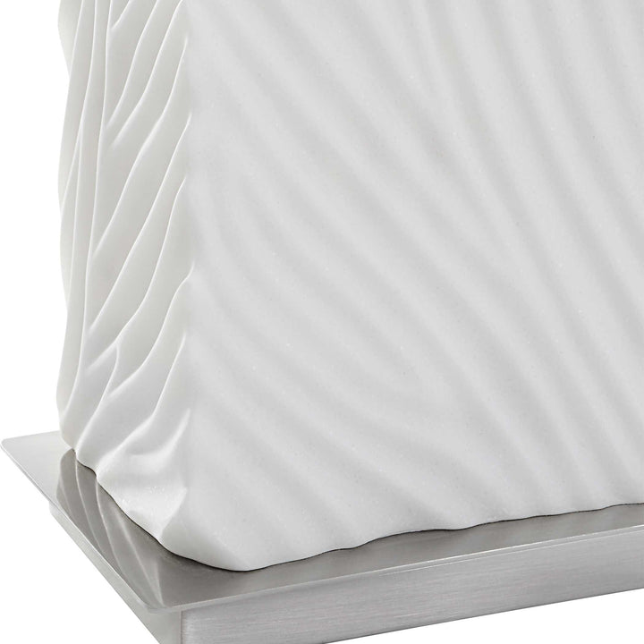 American Home Furniture Uttermost Pillar White Marble Table Lamp