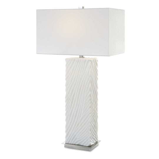 American Home Furniture Uttermost Pillar White Marble Table Lamp