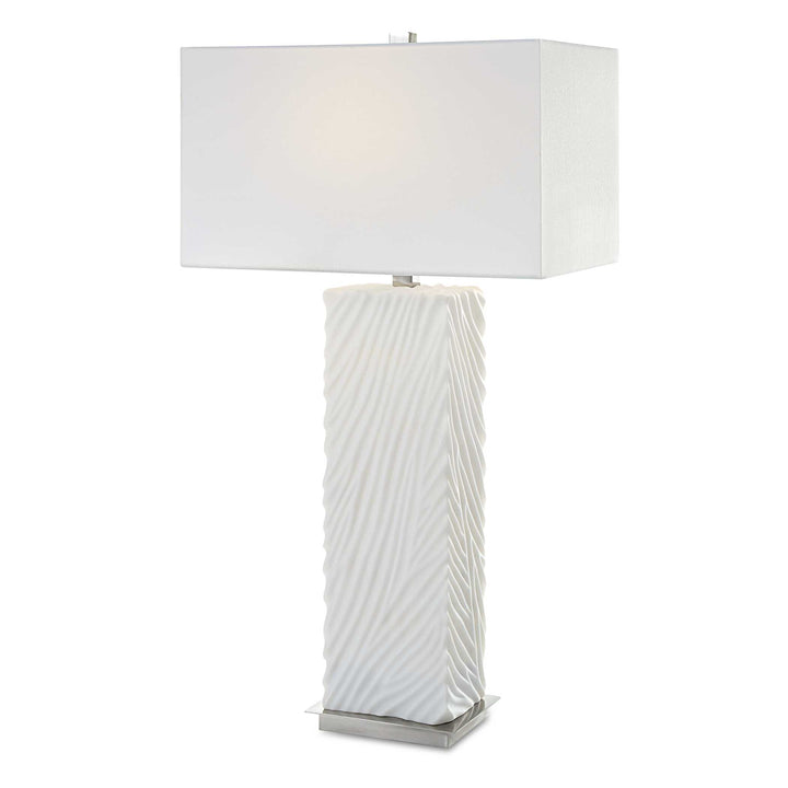 American Home Furniture Uttermost Pillar White Marble Table Lamp