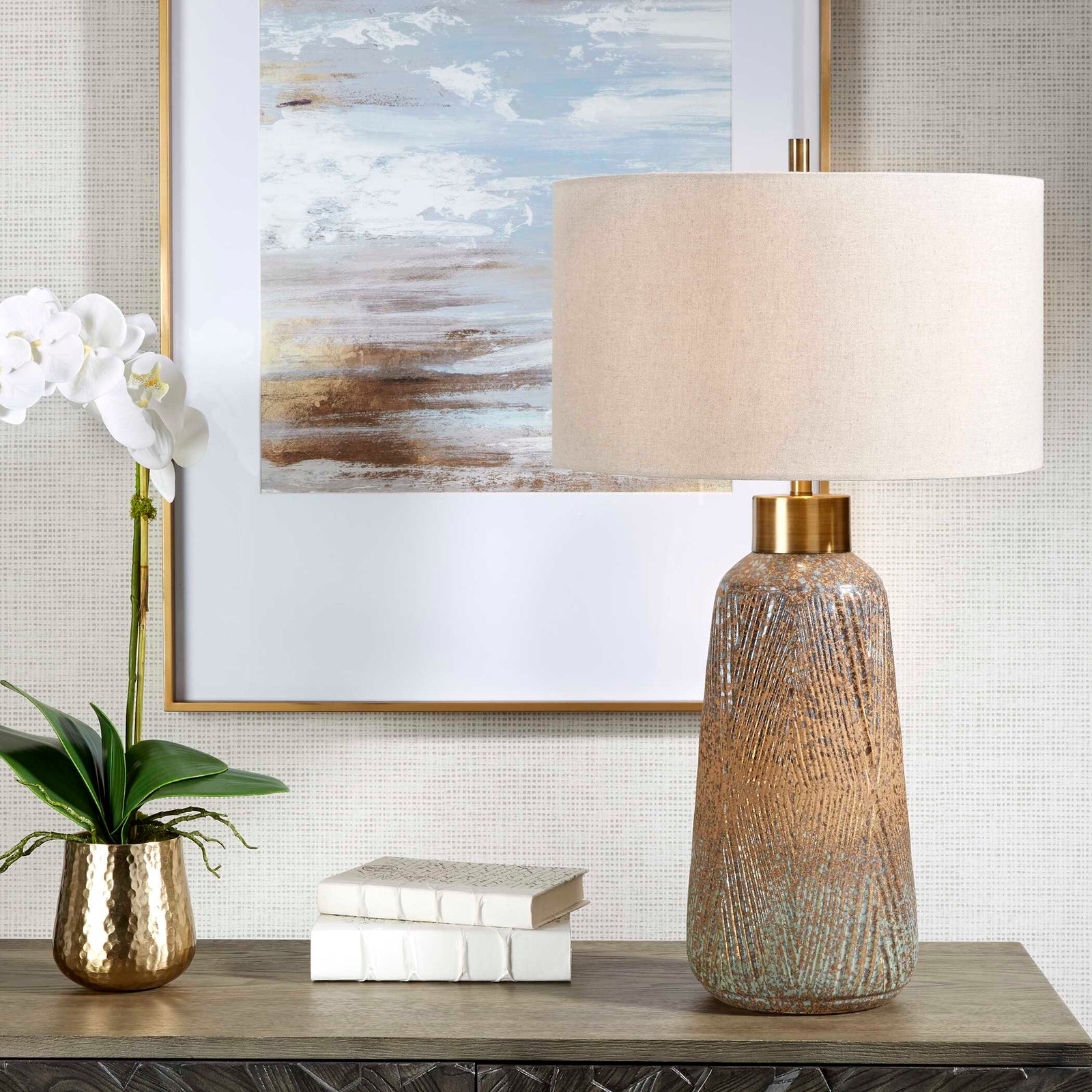 American Home Furniture Uttermost Western Sky Ceramic Table Lamp
