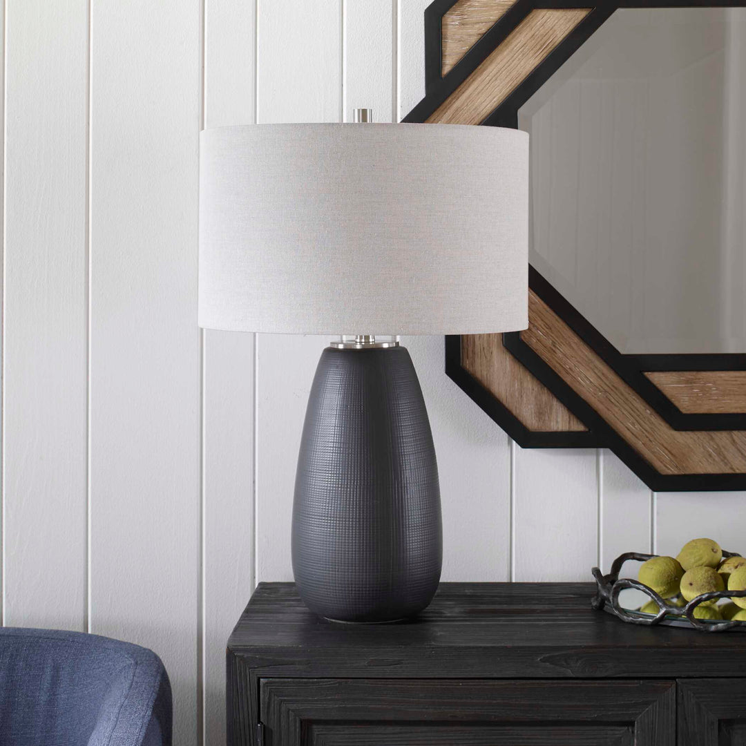American Home Furniture Uttermost Twilight Satin Black Table Lamp