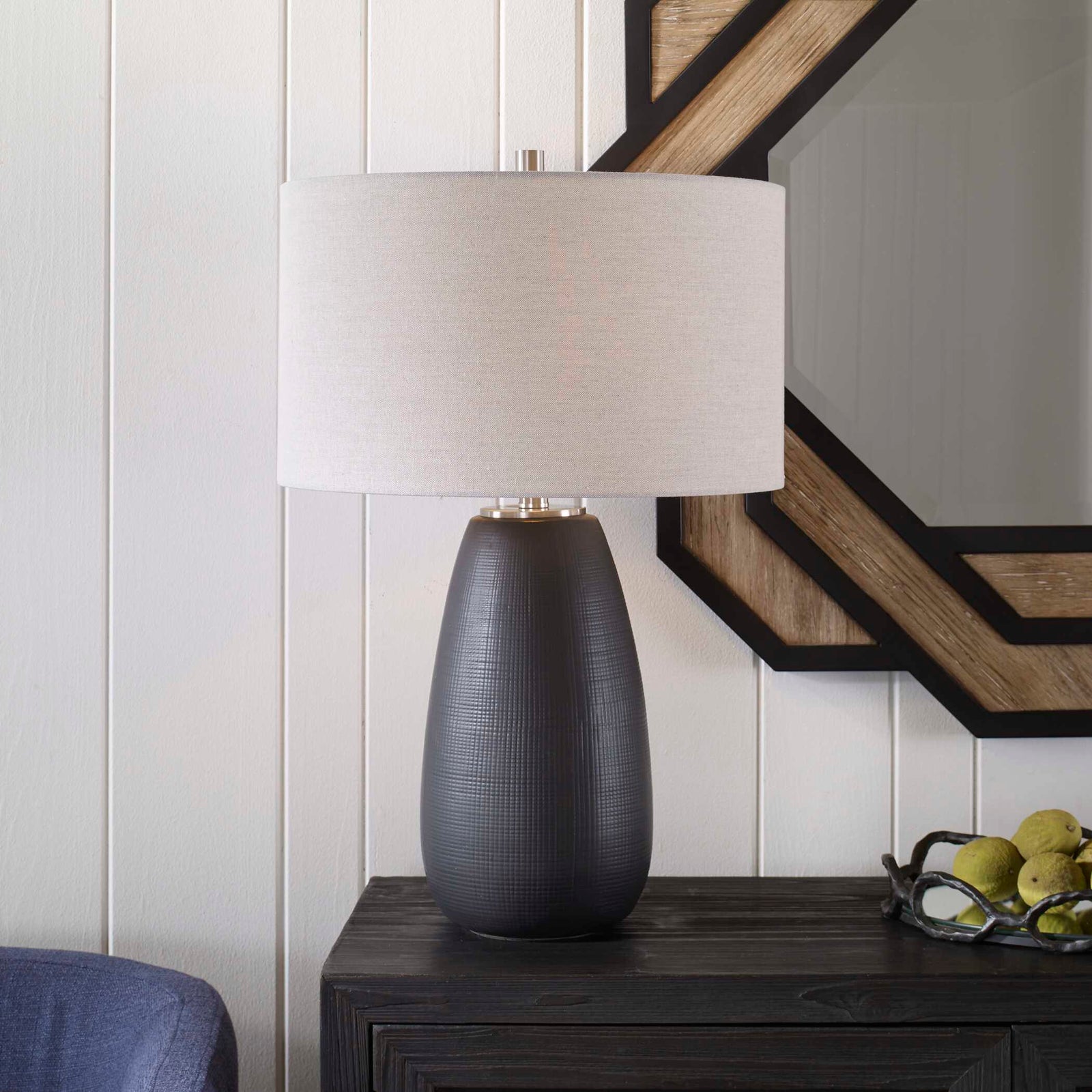 American Home Furniture Uttermost Twilight Satin Black Table Lamp