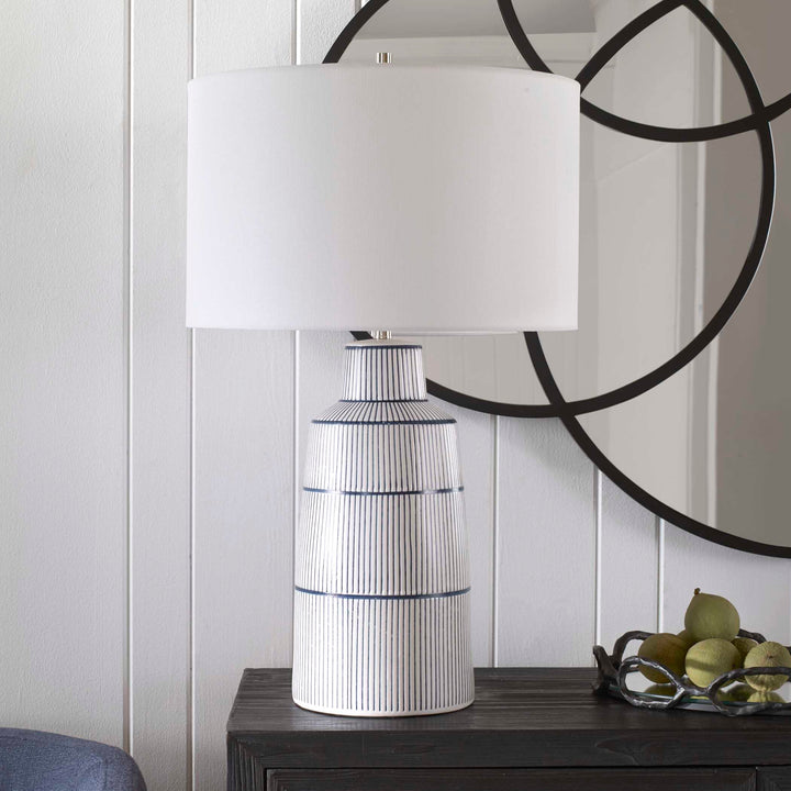 American Home Furniture Uttermost Breton Nautical Stripe Table Lamp