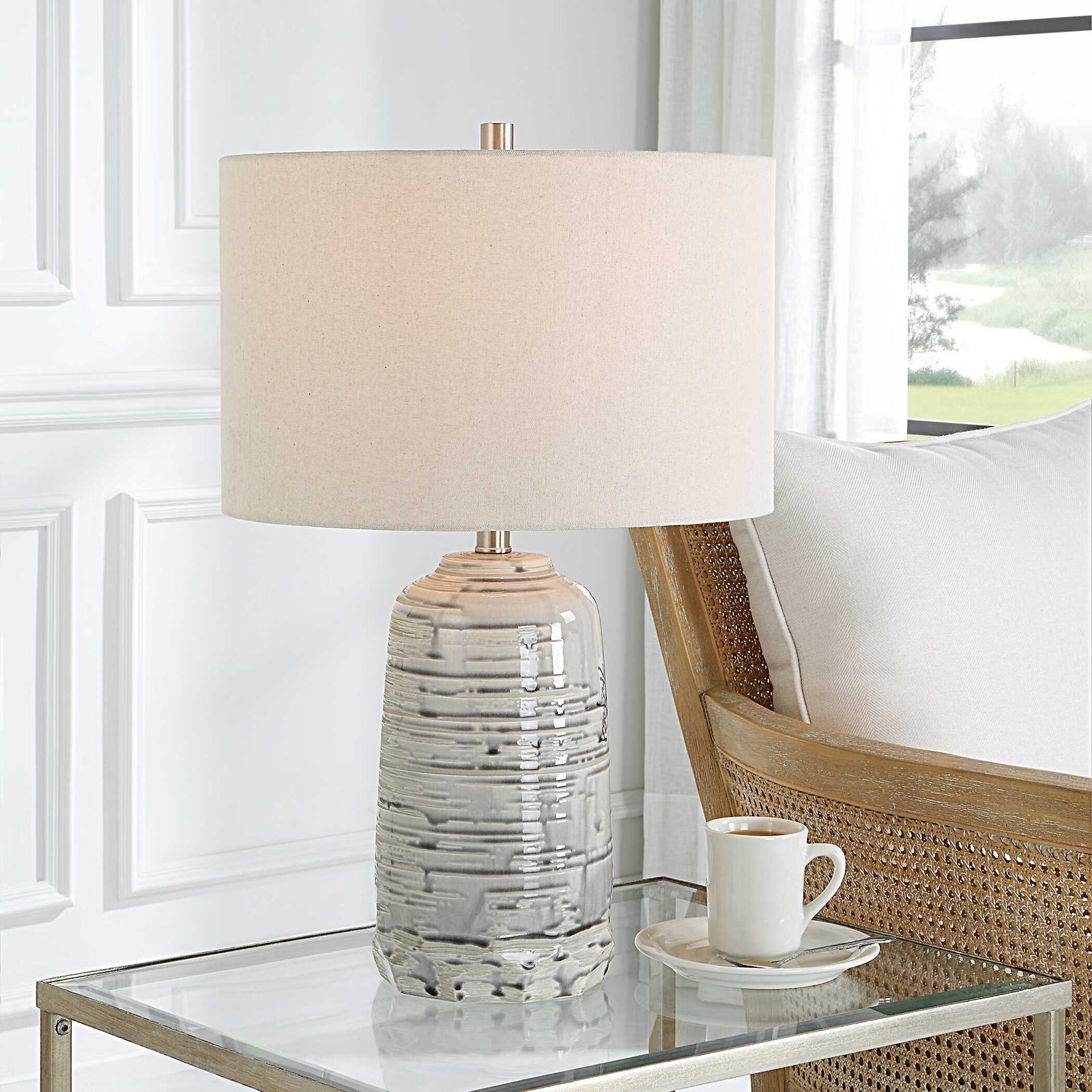 American Home Furniture Uttermost Cyclone Ivory Table Lamp