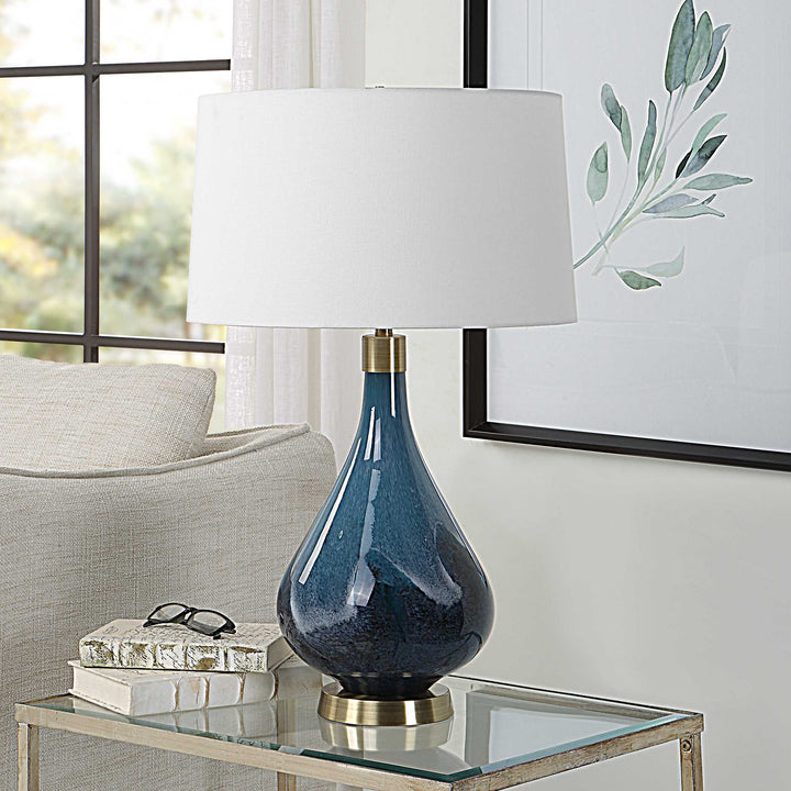American Home Furniture Uttermost Riviera Art Glass Table Lamp