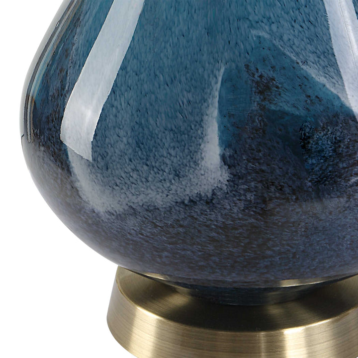 American Home Furniture Uttermost Riviera Art Glass Table Lamp