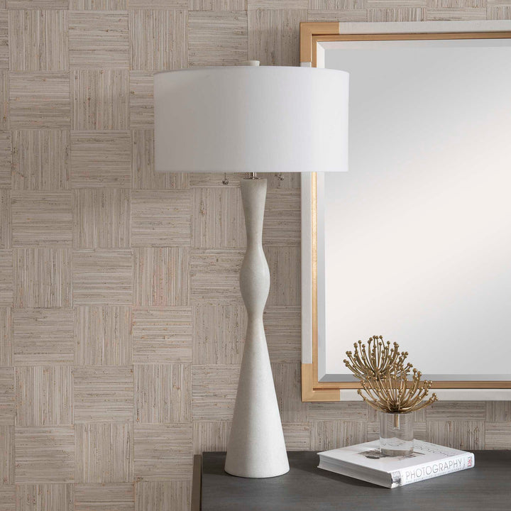 American Home Furniture Uttermost Sharma Ivory Stone Table Lamp