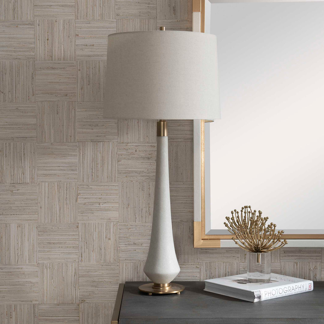 American Home Furniture Uttermost Marille Ivory Stone Table Lamp