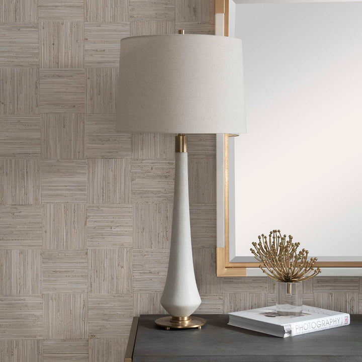 American Home Furniture Uttermost Marille Ivory Stone Table Lamp