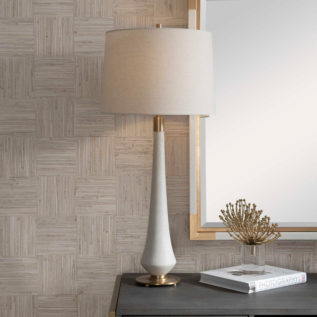 American Home Furniture Uttermost Marille Ivory Stone Table Lamp