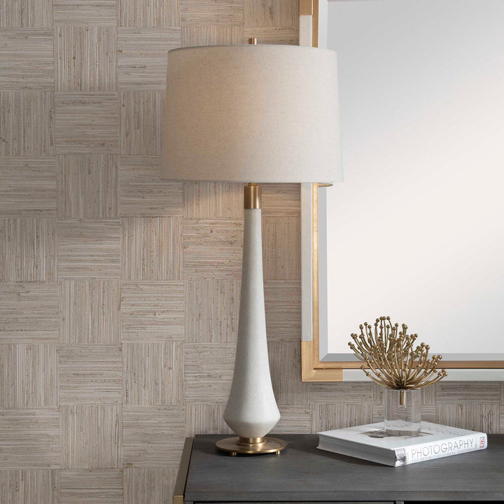 American Home Furniture Uttermost Marille Ivory Stone Table Lamp
