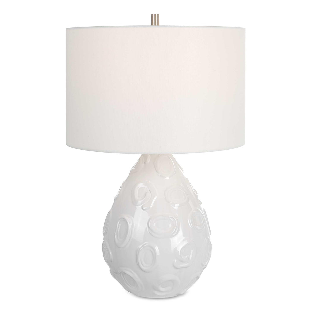 Loop White Glaze Table Lamp - AmericanHomeFurniture