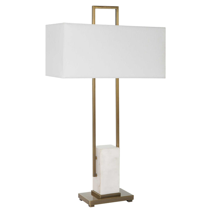 American Home Furniture Uttermost Column White Marble Table Lamp