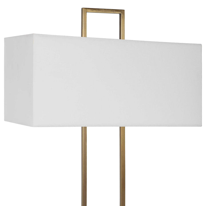 American Home Furniture Uttermost Column White Marble Table Lamp