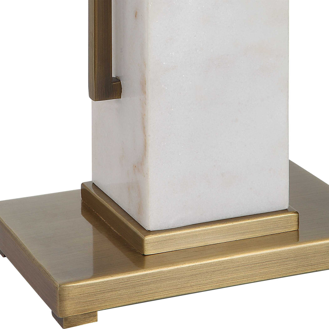 American Home Furniture Uttermost Column White Marble Table Lamp