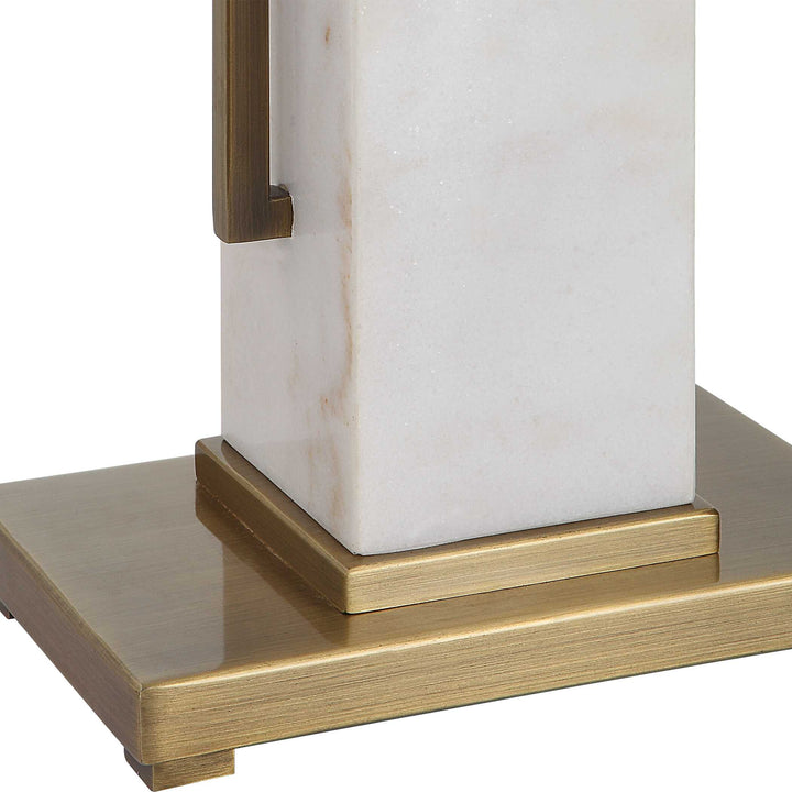 American Home Furniture Uttermost Column White Marble Table Lamp