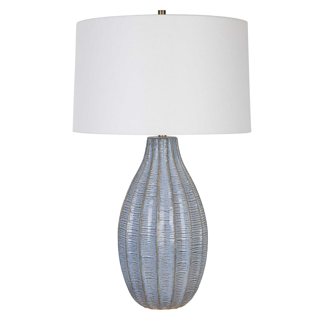 American Home Furniture Uttermost Veston Blue Glaze Table Lamp