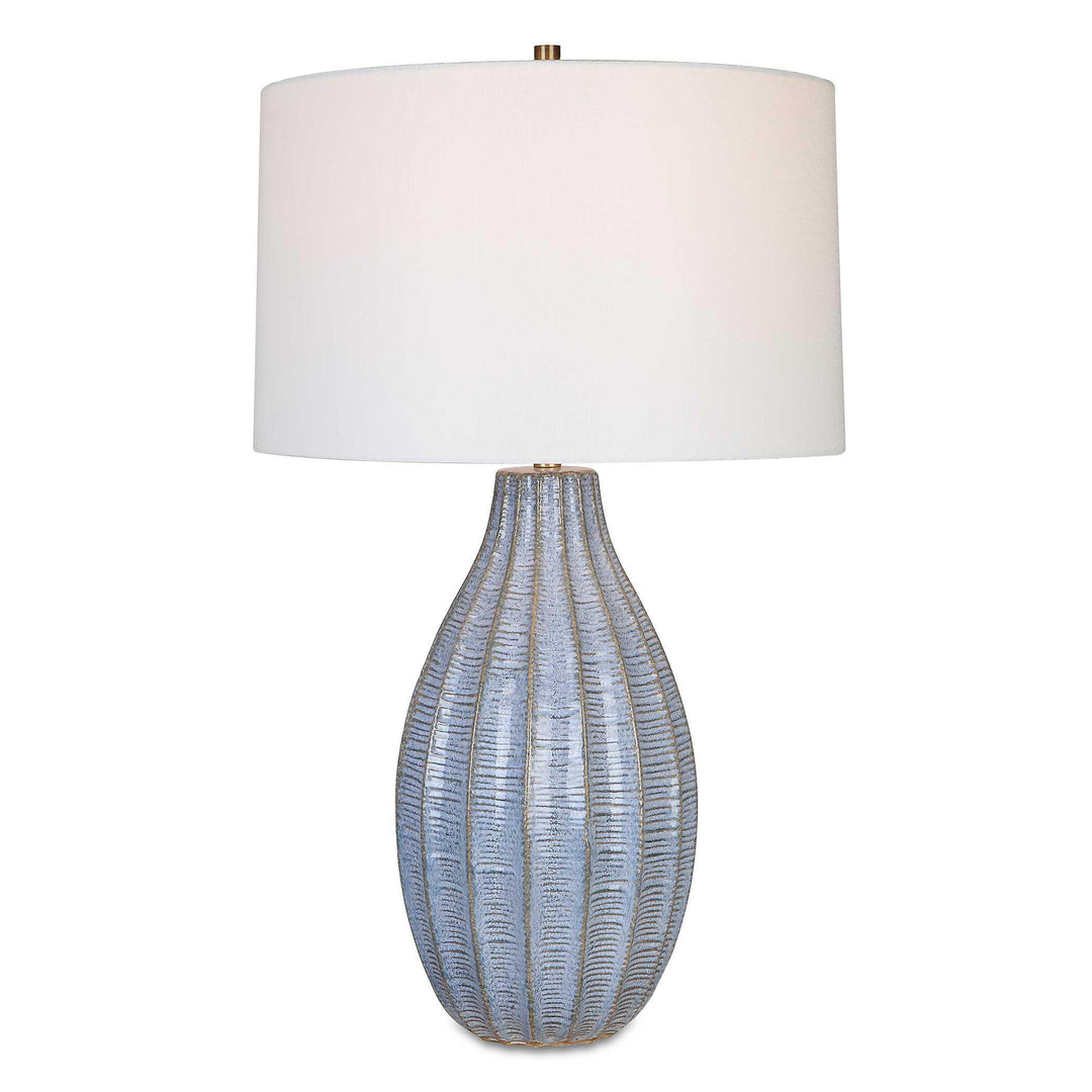 Veston Blue Glaze Table Lamp - AmericanHomeFurniture
