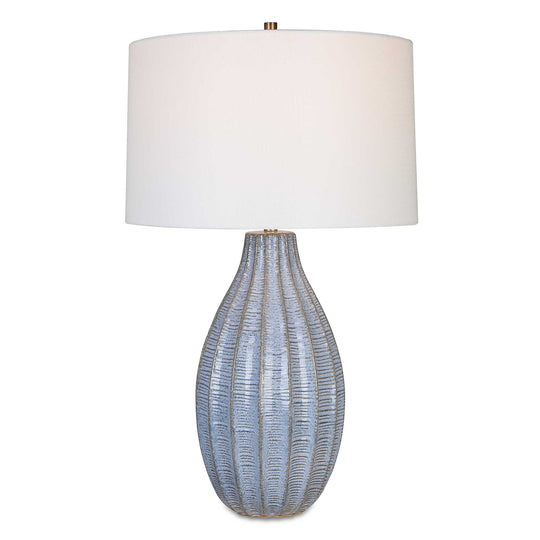 American Home Furniture Uttermost Veston Blue Glaze Table Lamp