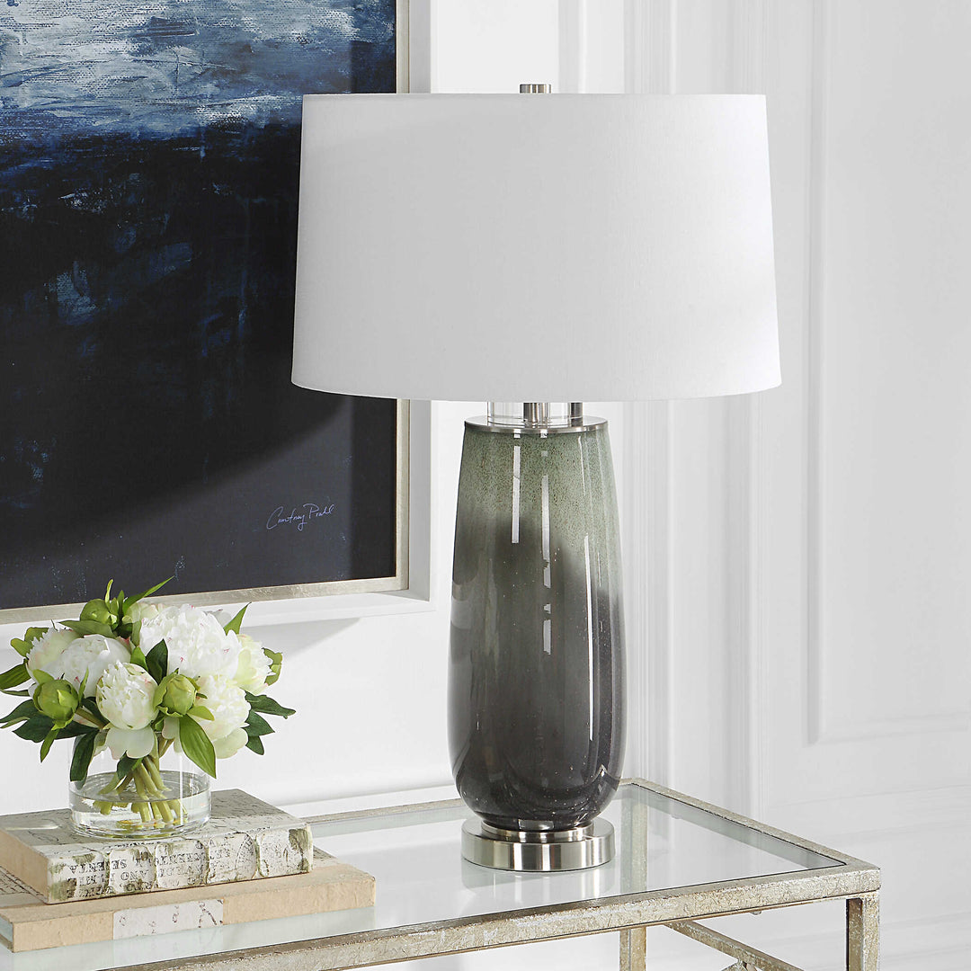 American Home Furniture Uttermost Campa Gray-Blue Table Lamp