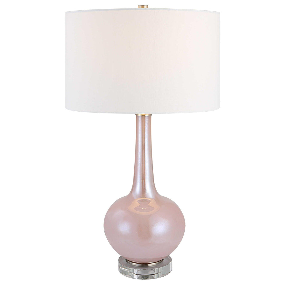 Rosa Pink Glass Table Lamp - AmericanHomeFurniture